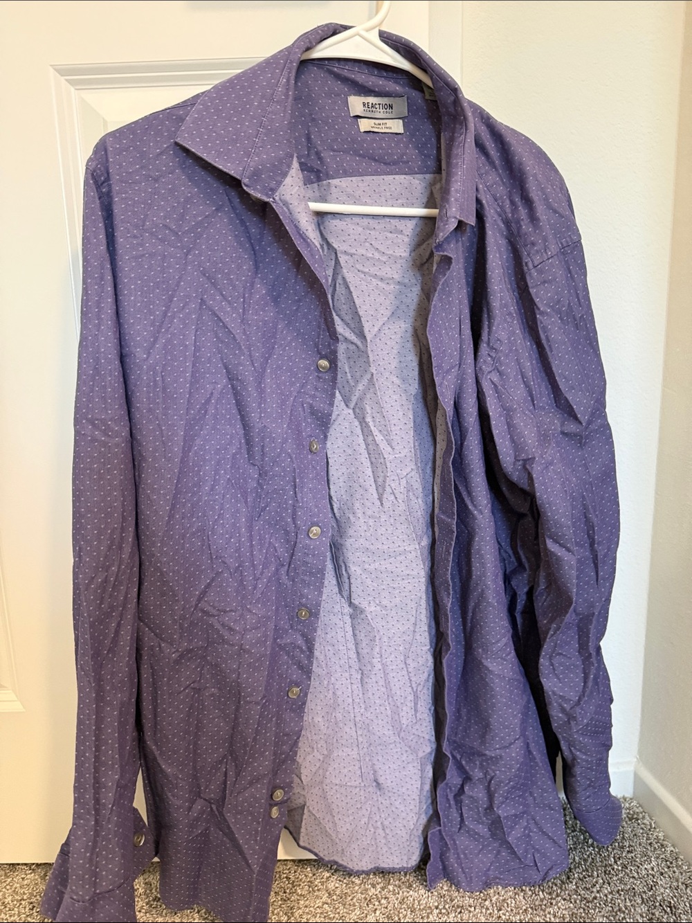 Kenneth Cole Reaction Men's Lavender Dot Button-Front Shirt Jacket